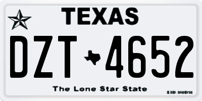 TX license plate DZT4652