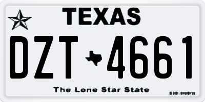 TX license plate DZT4661