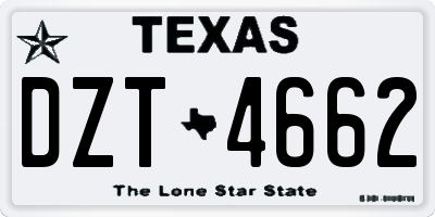 TX license plate DZT4662