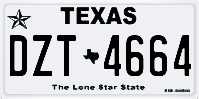 TX license plate DZT4664