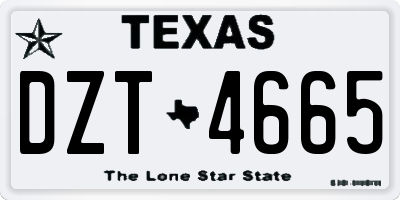 TX license plate DZT4665