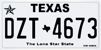 TX license plate DZT4673