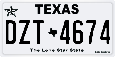 TX license plate DZT4674