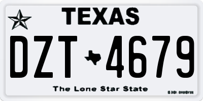 TX license plate DZT4679