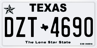 TX license plate DZT4690