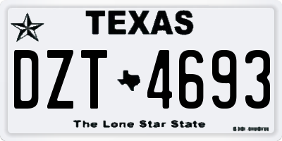 TX license plate DZT4693