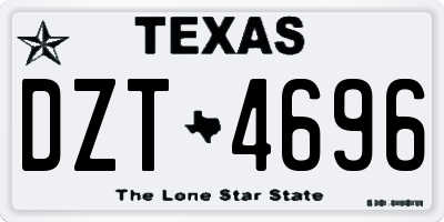 TX license plate DZT4696