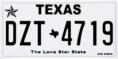 TX license plate DZT4719