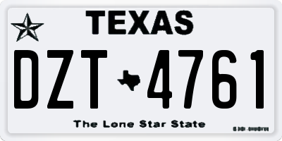 TX license plate DZT4761