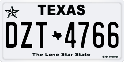 TX license plate DZT4766