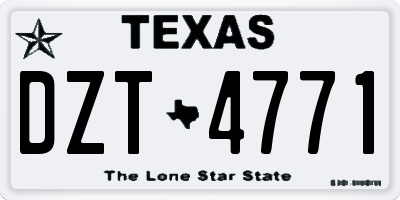 TX license plate DZT4771