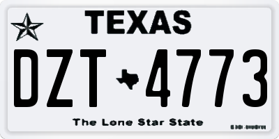 TX license plate DZT4773