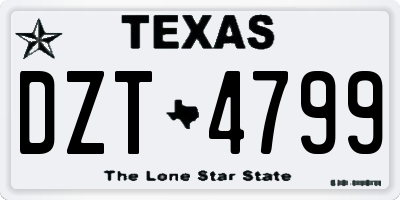 TX license plate DZT4799