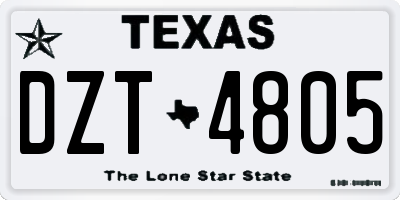 TX license plate DZT4805