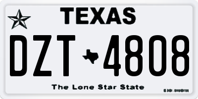 TX license plate DZT4808