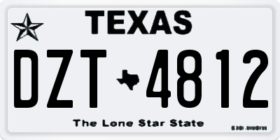 TX license plate DZT4812