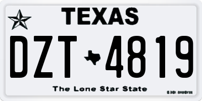 TX license plate DZT4819