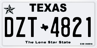 TX license plate DZT4821