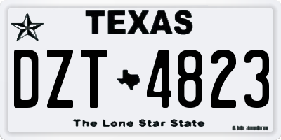 TX license plate DZT4823