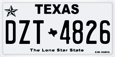 TX license plate DZT4826