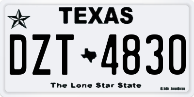 TX license plate DZT4830