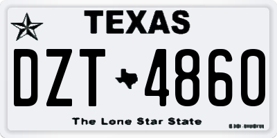 TX license plate DZT4860