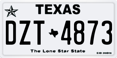TX license plate DZT4873