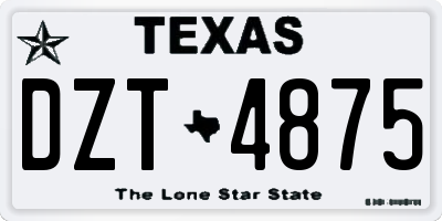 TX license plate DZT4875