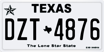TX license plate DZT4876