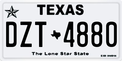 TX license plate DZT4880