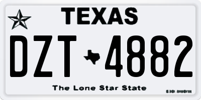 TX license plate DZT4882