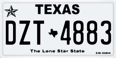 TX license plate DZT4883