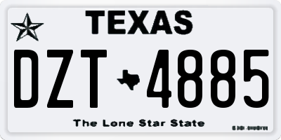 TX license plate DZT4885
