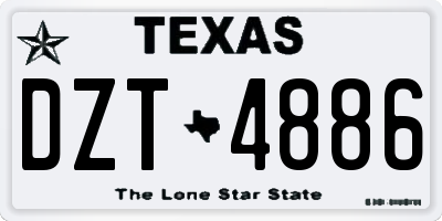 TX license plate DZT4886