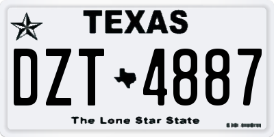 TX license plate DZT4887