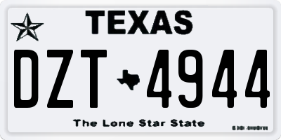 TX license plate DZT4944
