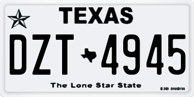 TX license plate DZT4945