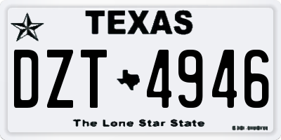 TX license plate DZT4946