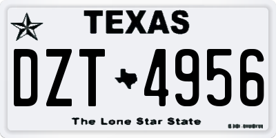 TX license plate DZT4956