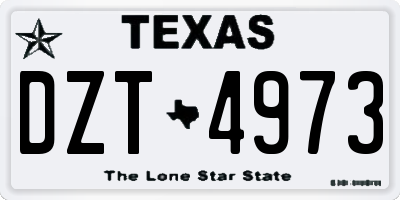 TX license plate DZT4973