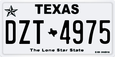 TX license plate DZT4975