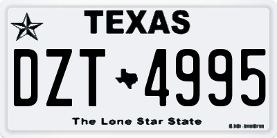 TX license plate DZT4995
