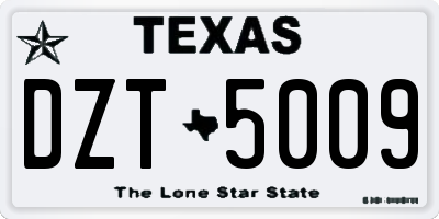 TX license plate DZT5009