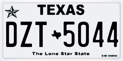 TX license plate DZT5044