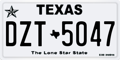 TX license plate DZT5047