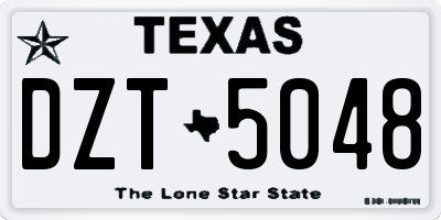 TX license plate DZT5048