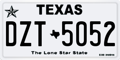 TX license plate DZT5052