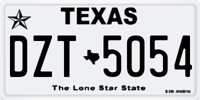 TX license plate DZT5054