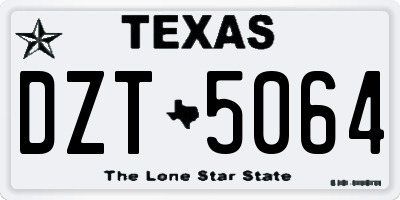 TX license plate DZT5064