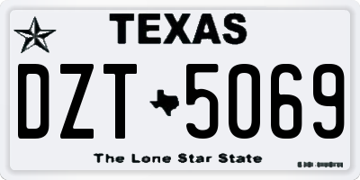 TX license plate DZT5069